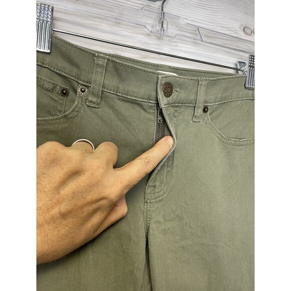 J Crew Jeans Womens 27 Olive Green Stretch Skinny Pants E6687 Mid Rise Casual - Picture 5 of 16